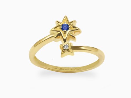 Anillo Pazita en oro amarillo de 18K con zafiro Cheap