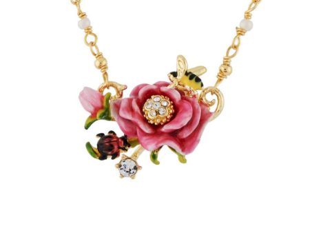 Les Nereides Pink Flower Necklace Discount