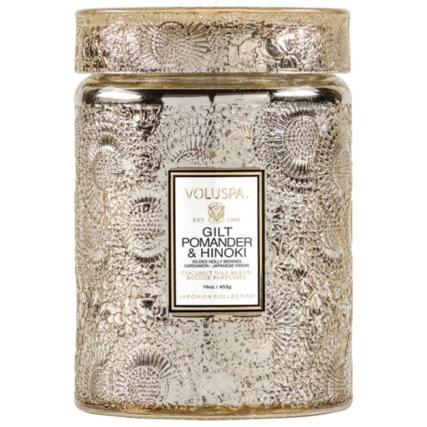 Voluspa Gilt Pomander And Hinoki Large Jar Candle Hot on Sale