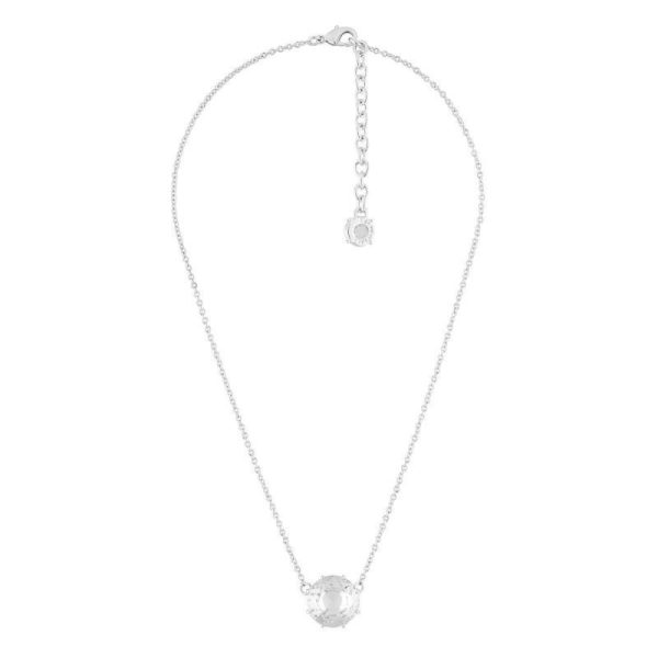 Les Nereides Round Silver Crystal Stone Necklace Fashion