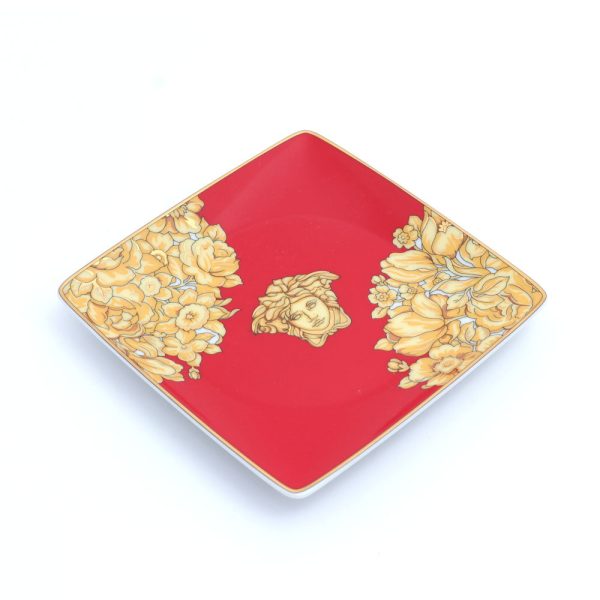 Versace Medusa Rhapsody Red Bowl Square Flat For Discount