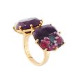 Les Nereides  You And I  Ring With Marbled Purple Stones Sale