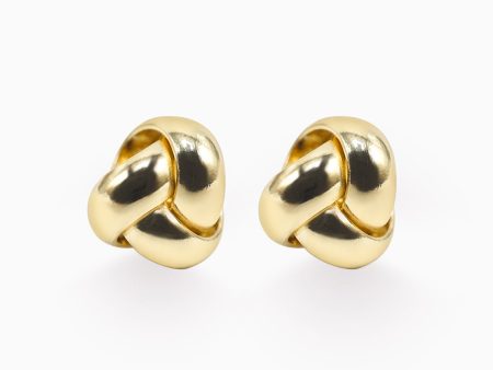 Aretes en oro amarillo de 18K en forma de nudo on Sale