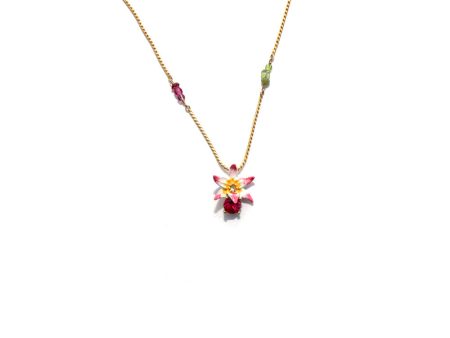 Les Nereides Tropical Flower Carved Crystal And Crystals Long Necklace Online now