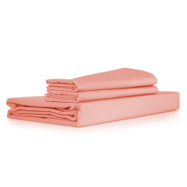 Valeron 310 Tc Plain Flat Sheet Set Pink on Sale