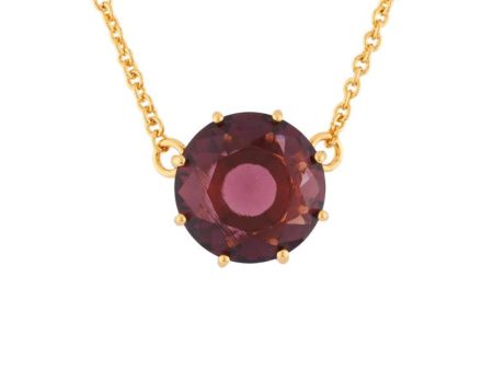 Les Nereides Round Plum Stone Necklace For Sale