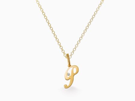 Dije en oro amarillo de 18K letra P Sale