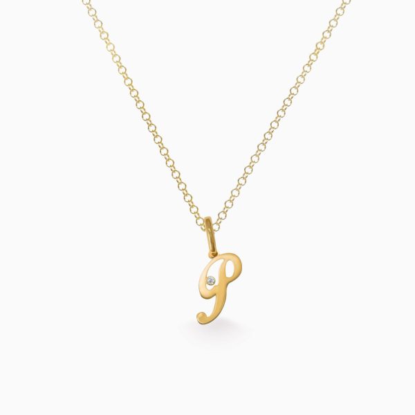 Dije en oro amarillo de 18K letra P Sale