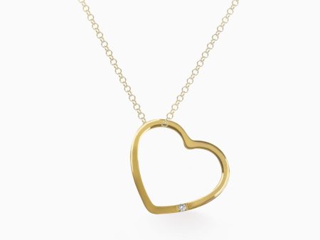 Dije en oro amarillo 18K silueta de corazón con un brillante Supply