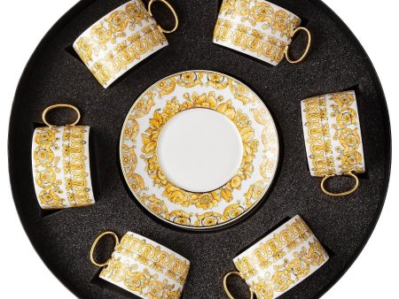 Versace Medusa Rhapsody Cups and Saucers Set of 6 Hot on Sale