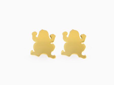 Aretes en oro amarillo de 18K sapitos For Cheap