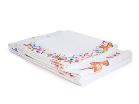 Dea Farfalle Stampa All Over Revraso Duvet Set White 240X220 cm Online Sale