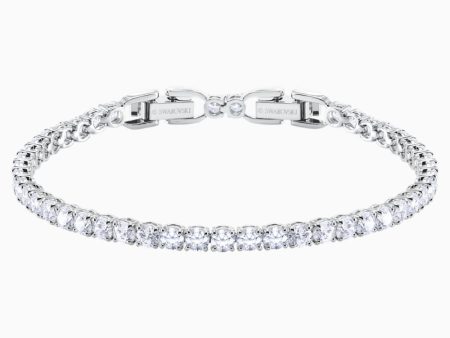 Swarovski Tennis Deluxe Bracelet White Rhodium Plated Size M Sale