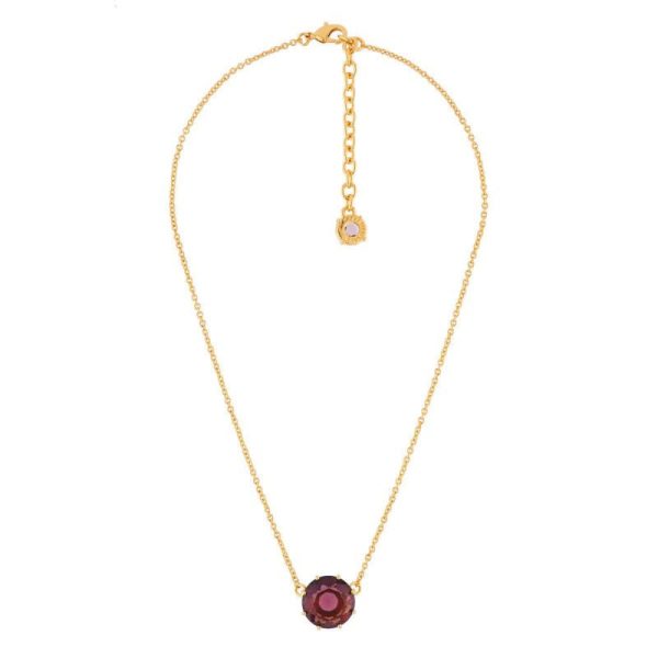 Les Nereides Round Plum Stone Necklace For Sale