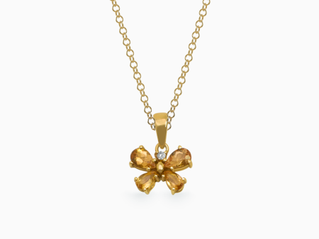 Dije en oro amarillo de 18K mariposa con topacios imperiales Online Sale