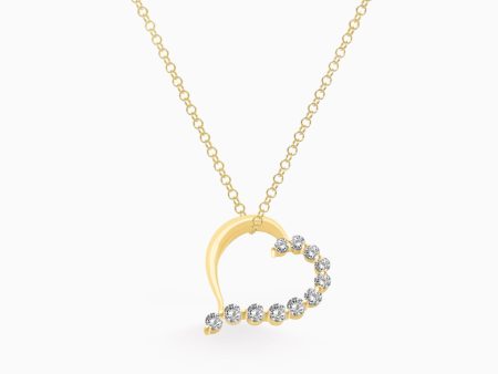 Dije en oro amarillo de 18K corazón con brillantes Sale