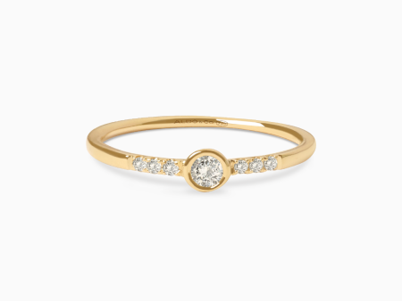 Anillo en oro amarillo de 18K bisel con brillantes Supply