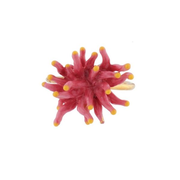 Les Nereides Pink Anemone Adjustable Ring Cheap