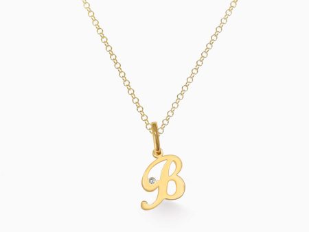 Dije en oro amarillo de 18K letra B Sale