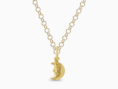 Dije en oro amarillo de 18K luna Cheap