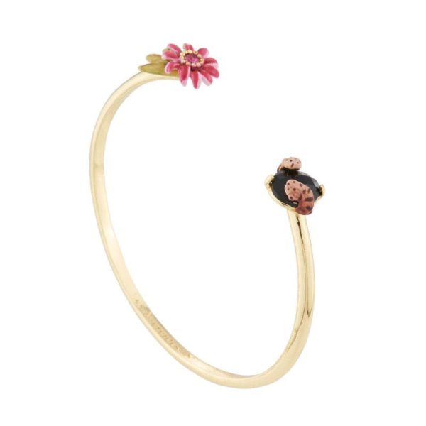 Les Nereides Passion Flower Felin Paws And Carved Crystal Bangle Bracelet Online Sale