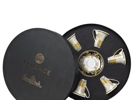 Versace Prestige Gala Cups and Saucers Set of 6 Hot on Sale