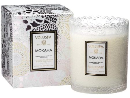 Voluspa Mokara Tinted Scalloped Edge Glass Candle Online Sale