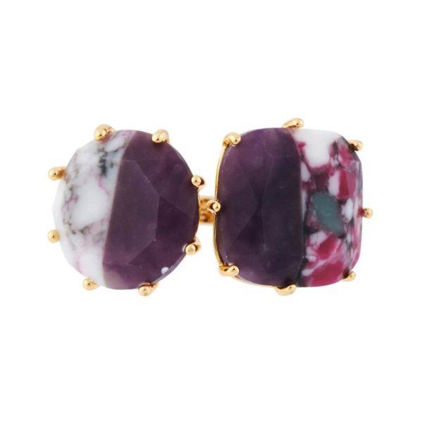 Les Nereides  You And I  Ring With Marbled Purple Stones Sale