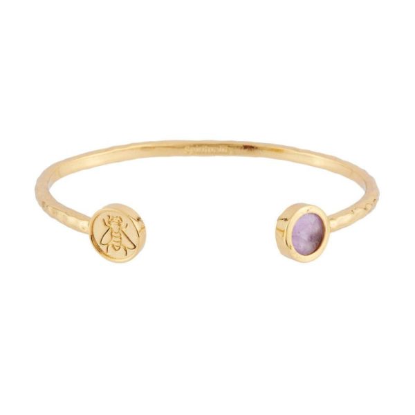 Les Nereides Bee And Spiritualty Stone Lucky Bangle Size L For Sale