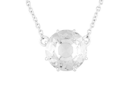 Les Nereides Round Silver Crystal Stone Necklace Fashion