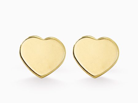 Aretes en oro amarillo de 18K forma de corazón For Cheap