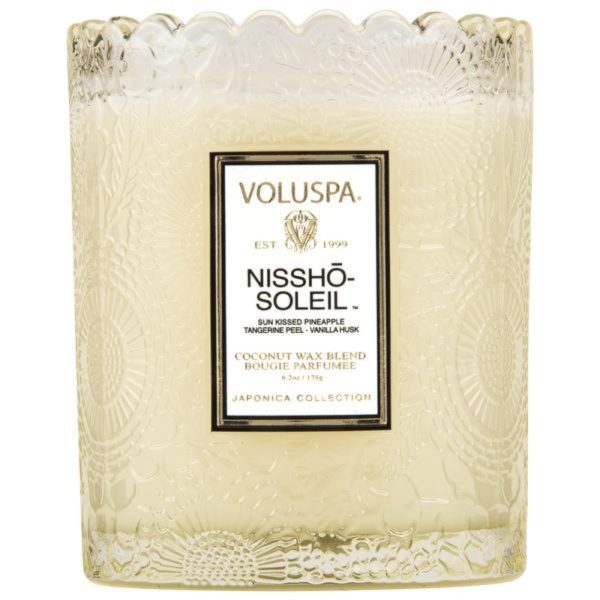 Voluspa Nissho Soleil Tinted Scalloped Edge Glass Candle For Discount