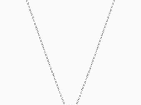 Swarovski Stone Round Pendant White Rhodium Plated Online Hot Sale