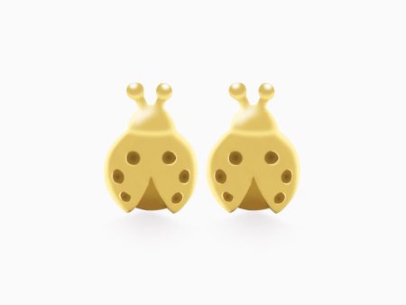 Aretes en oro amarillo de 18K mariquita Online Hot Sale