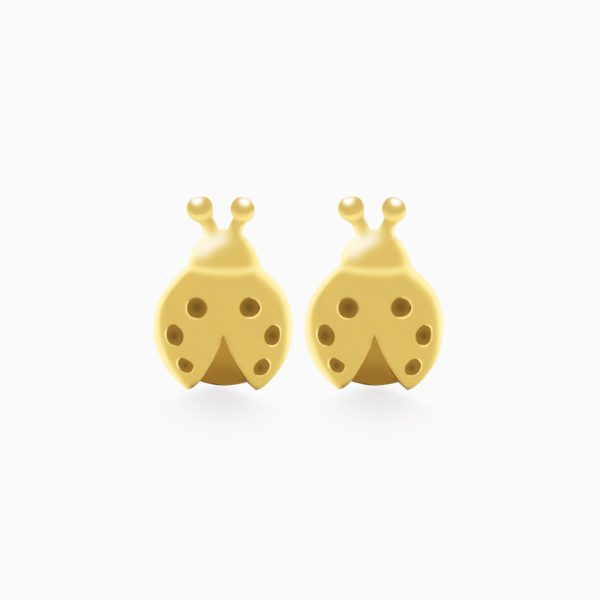 Aretes en oro amarillo de 18K mariquita Online Hot Sale