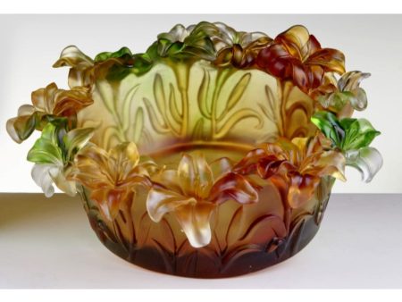 Cristal De Paris Lily Bowl - Amber Online Sale