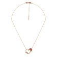 Les Nereides Necklace With Golden Flowers Heart And Pink Roses For Cheap