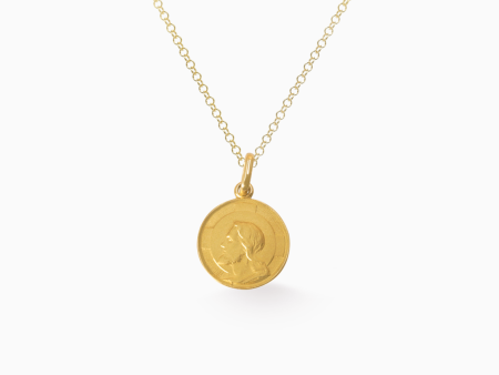 Dije en oro amarillo de 18K medalla de Jesús Supply