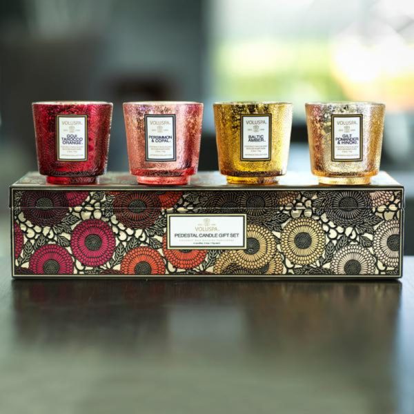 Voluspa Warm Tones Pedestal Candle Gift Set Online Hot Sale