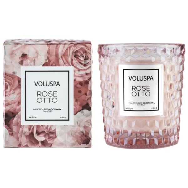 Voluspa Rose Otto Classic - In Textured Glass Candle Discount