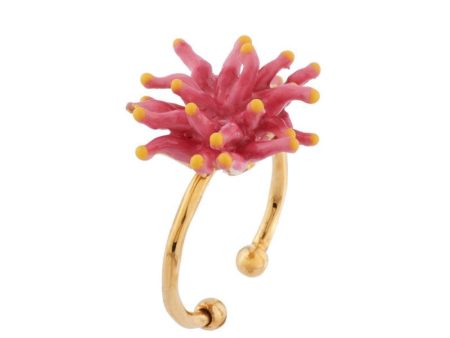 Les Nereides Pink Anemone Adjustable Ring Cheap