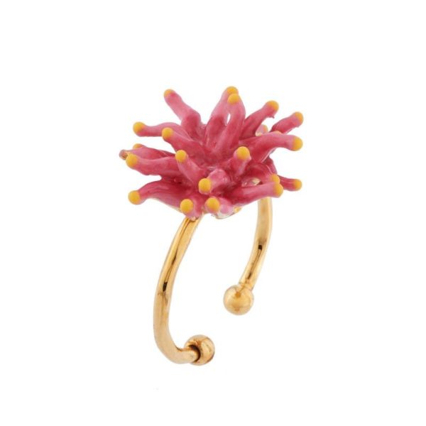 Les Nereides Pink Anemone Adjustable Ring Cheap