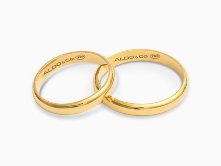 Alianzas matrimoniales en oro amarillo de 18K Cheap