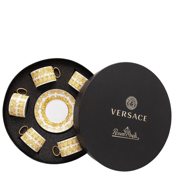 Versace Medusa Rhapsody Cups and Saucers Set of 6 Hot on Sale