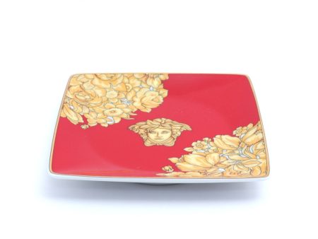 Versace Medusa Rhapsody Red Bowl Square Flat For Discount