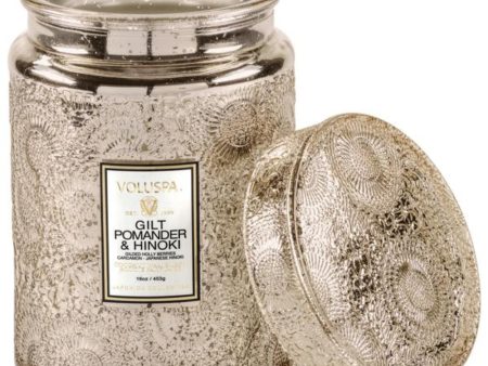 Voluspa Gilt Pomander And Hinoki Large Jar Candle Hot on Sale