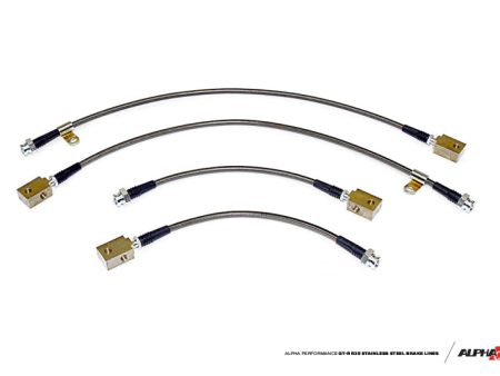 AMS Performance 2009+ Nissan GT-R R35 Alpha Short Route Style Stainless Steel Brake Lines Discount