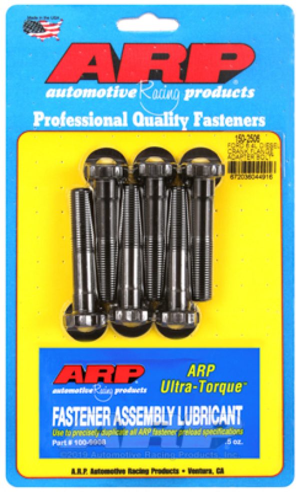 ARP Ford 6.4L Diesel Crank Flange Adapter Bolt Kit - 8740 Chrome Moly Black Oxide Supply