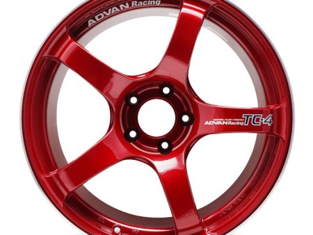 Advan TC4 18x9.5 +45 5-114.3 Racing Candy Red & Ring Wheel Online