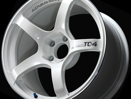 Advan TC4 18x9.5 +45 5-120 Racing White Metallic & Ring Wheel on Sale